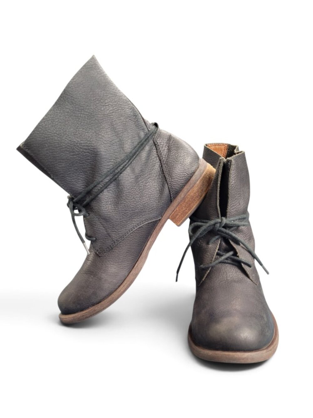 Lucky Brand Soft Pebbled Leather Slouch Boot with Wraparound Laces in Black